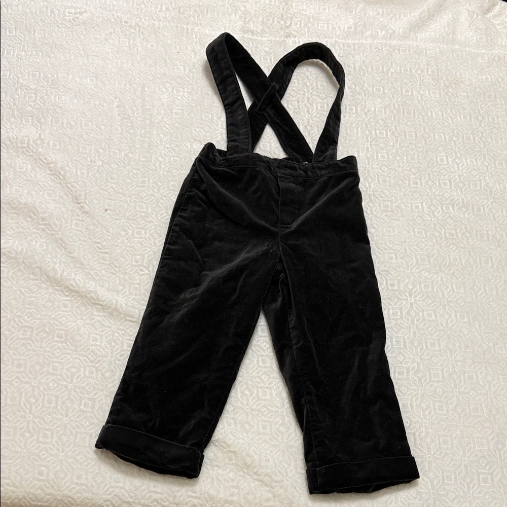 Black velvet Suspender Pants